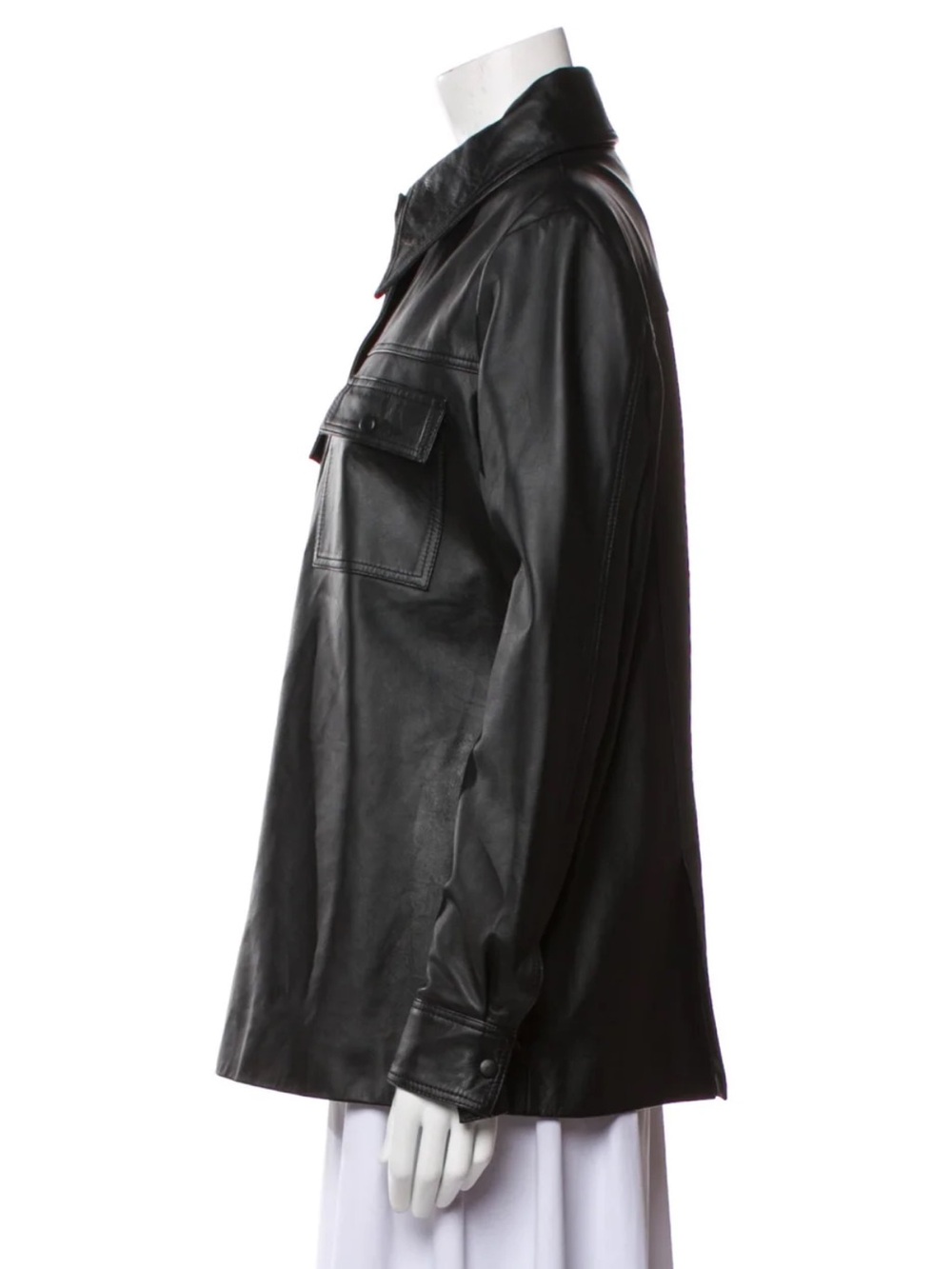 REMAIN ROSALEE BUTTON DOWN LEATHER SHIRT - Picture 6 of 7